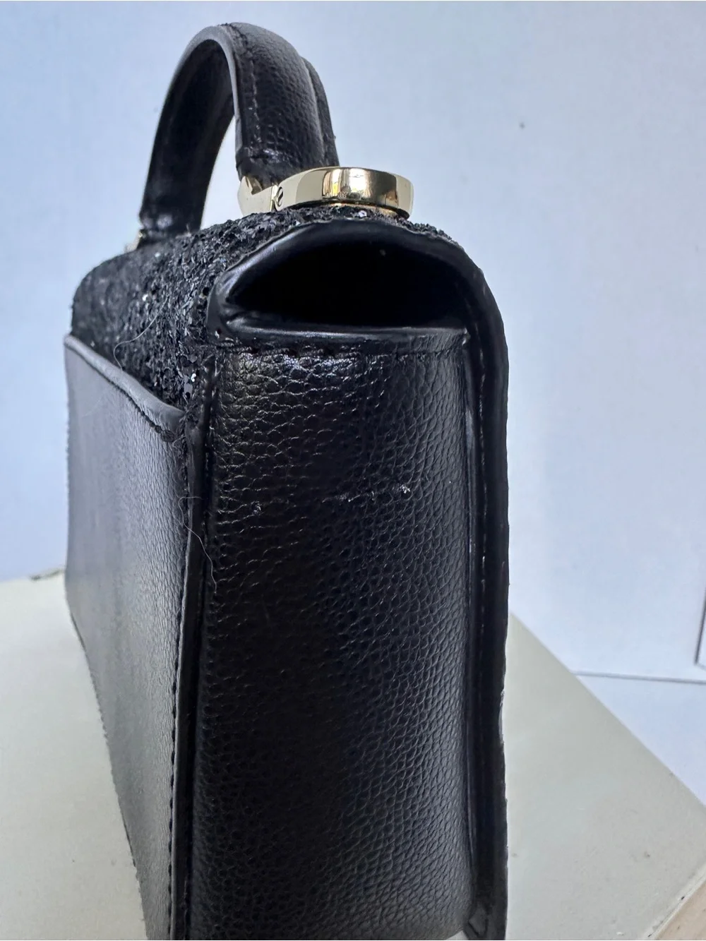 Kate Spade New York Maisie Black Rock Glitter Top Handle Handbag (No Strap)